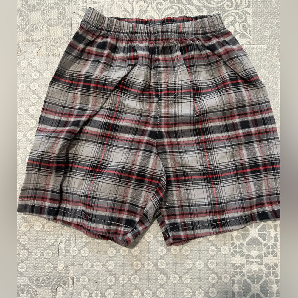 Size 12-18 red black and grey plaid shorts